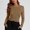 Khaki women long sleeve ruched tshirts a3, variant on Bzdzmqm Long Sleeve Shirts for Women Crew Neck Ruched Slim Fit Solid Basic Tops Trendy Casual Fall Winter Business Office Work Outfits Daily Wear, Hot Pink XL