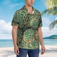 thumbnail image 3 of Fuzoiu Succulents Print Hawaiian Shirt for Men, Summer Beach Casual Short Sleeve Button Down Shirts, Men’s Beach Summer Shirts with Pocket,Large, 3 of 7