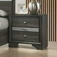 thumbnail image 2 of Contemporary 1pc Nightstand Gray Finish Silver Accents Hidden Jewelry Drawer Nickel Round Knob Bedside Table Bedroom Furniture, 2 of 9