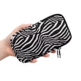 thumbnail image 2 of SEANATIVE Portable Sunglasses Case Neoprene Eyeglasses Pouch with Zipper, Dual Compartment Glasee Pouch Lightweight Protective Eyewear Case Multifunctional Glasses Bag, Zebra Print Black, 2 of 7