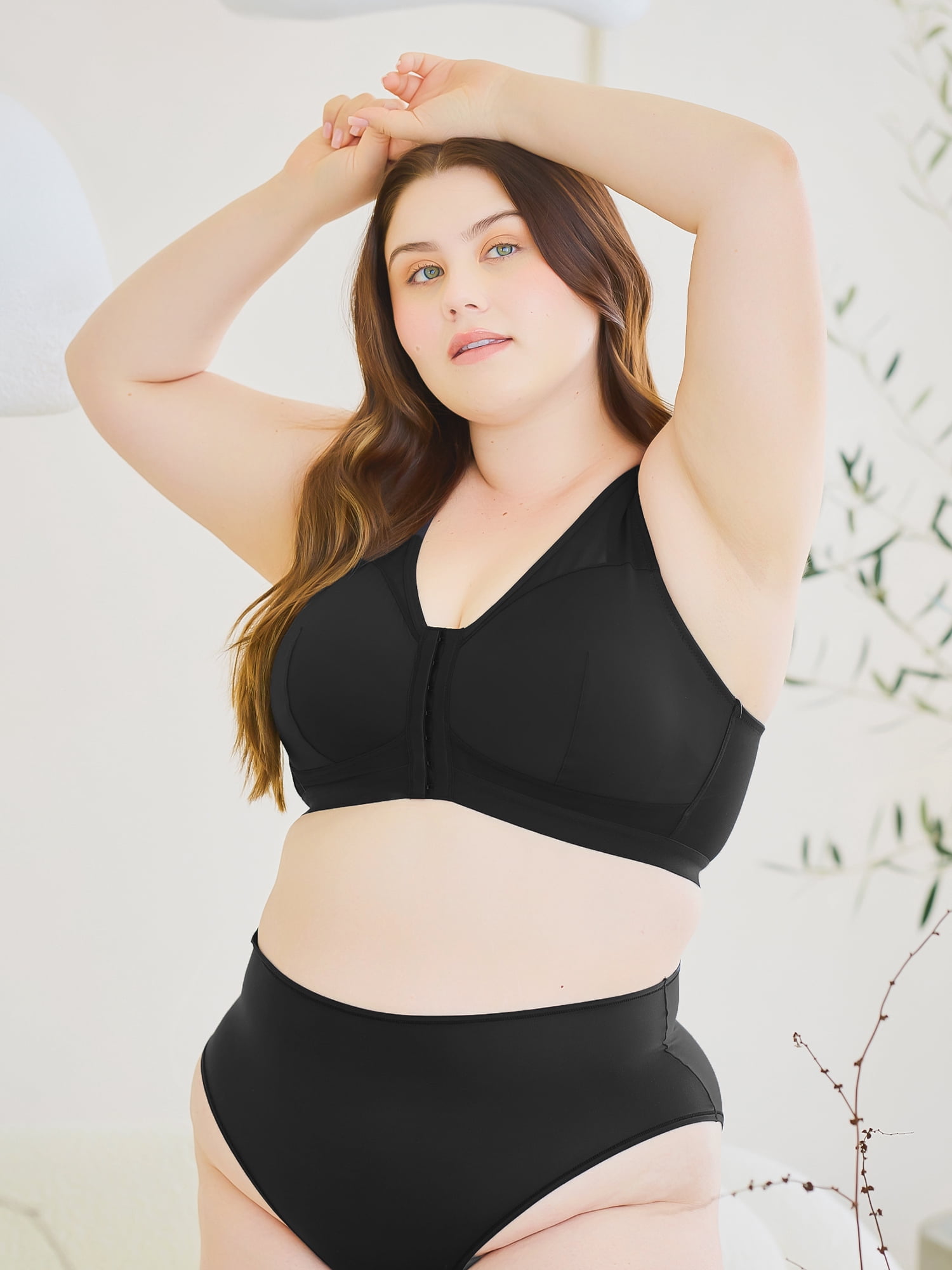 Leading Lady, The Harper, Wireless Bra, Front Close, Breathable Mesh Back, Full Coverage, Soft Support, Ultra Lightweight (Women's & Women's Plus)