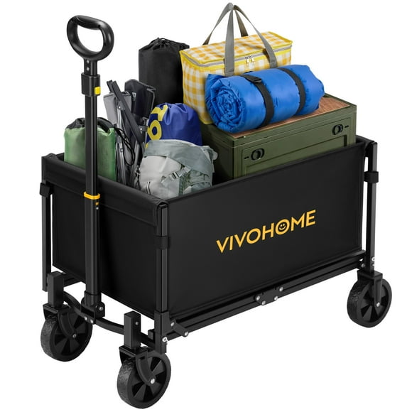 Carrito utilitario VIVOHOME plegable, plegable, 80 L, ligero