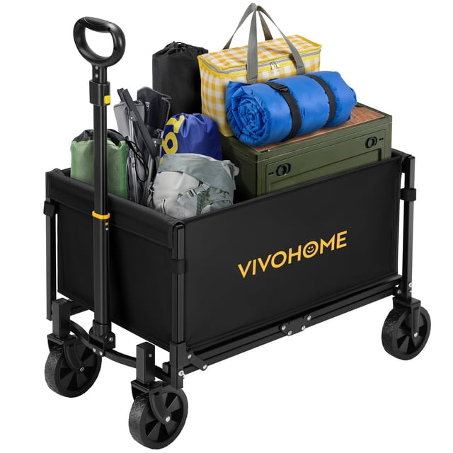 Carrito utilitario VIVOHOME plegable, plegable, 80 L, ligero