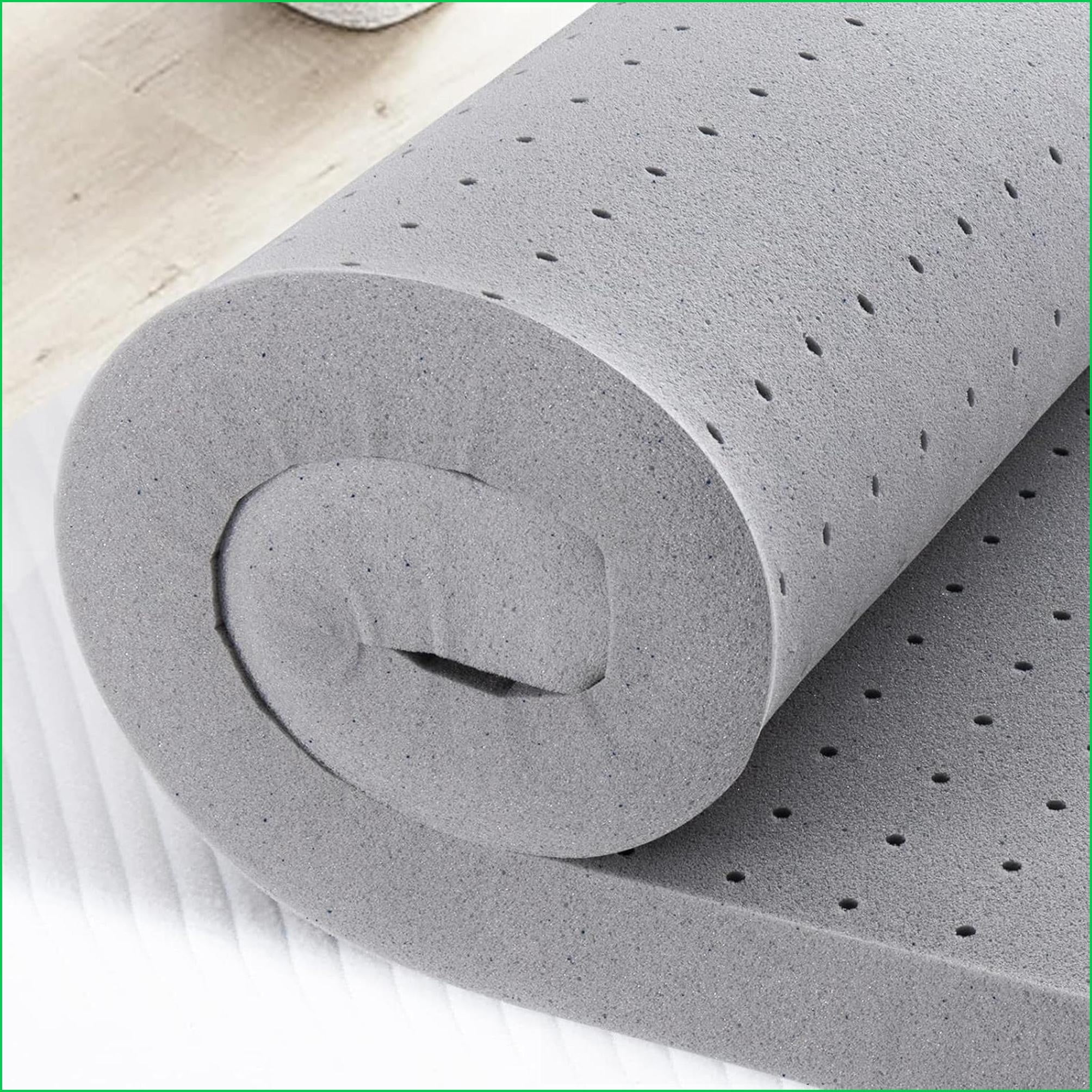 Mattress Topper King 2 Inch Gel Memory Foam Cooling Pressure Relief CertiPUR-US | Light Gray | Polyurethane