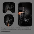 thumbnail image 4 of 4PCS Music Shower Curtain Set, Guitar Drum Kit Musical Instrument Music Band Modern Cool Teenage Boys Men Bathroom Decor, Waterproof Fabric Black Shower Curtain, Non-Slip Bath Mat Toilet Rug, 4 of 7
