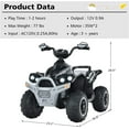thumbnail image 3 of OLAKIDS Kids Ride on ATV, 12V 4 Wheeler Quad Toy Vehicle with Music, Horn, High Low Speeds, LED Lights, Electric Ride On Toy, Battery Powered Wheels Car for Children Over 3 Years Old (Black), 3 of 8