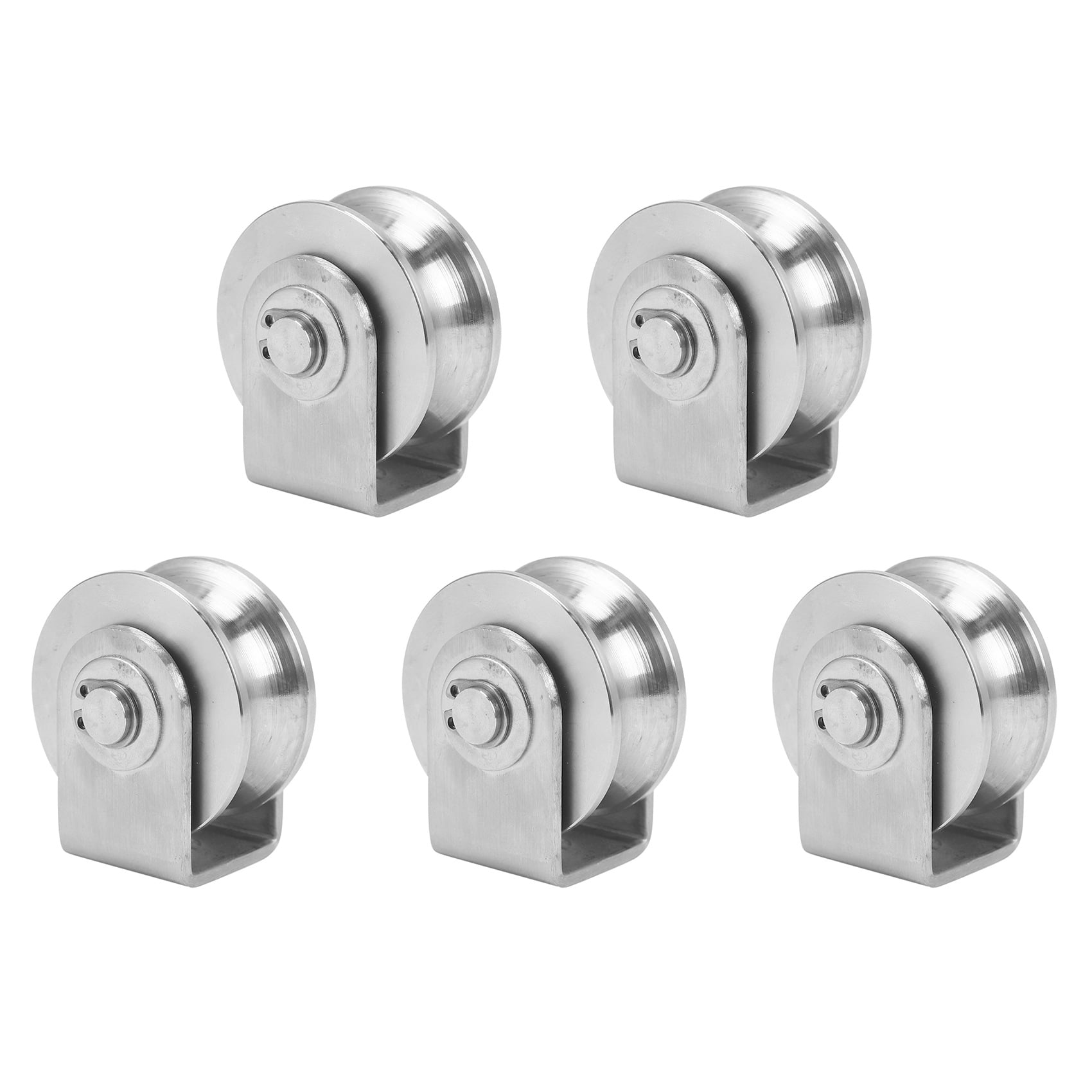 5X 2 Inch Roller Wheel Bearings U Groove Pulley Wheels Detachable Heavy