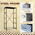 thumbnail image 4 of 4 Drawer Vertical Storage Dresser Native batik watercolor artistic blue white Ethnic boho style with Wood Top Fabric Pull Drawers, 4 of 8