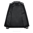 thumbnail image 3 of Chaqueta de hombre con cuello alto de moda casual a rayas., 3 of 3