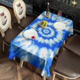 thumbnail image 2 of Blue Tie Dye Mandala Pattern Rectangle Tablecloth 60"x120",Waterproof Polyester Rectangle Table Cloth, Wipeable Spillproof Polyester Tablecloth for Dining, Camping, Indoor and Outdoor, 2 of 6