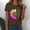Coffee, variant on HLKJKLS T Shirts For Women Fashion Workout Athletic Plus Size Short Sleeve Tee Soft Cotton Blend Casual Daily Top Blue S-3Xl