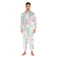 thumbnail image 3 of FORMRS Onesies Pajama for Adults Unisex Hoodie Winter Jumpsuit One Piece Sleepwear, Sizes S-2XL, Purple Geometric, 3 of 7