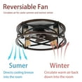thumbnail image 3 of 18 inch Caged Ceiling Fan with Lights and Remote Control, Modern 6 Wind Speeds 2H Timing Quiet Ceiling Fan Lamp, 3 of 6