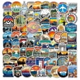 thumbnail image 5 of Travel Decal Sticker 100 Pieces, Outdoor Adventure Vinyl Stickers, Vintage Labels Stickers for Laptop Helmet Motorcycle Bike Suitcase, 5 of 5