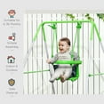thumbnail image 3 of Outsunny Toddler Swing Set with Metal Stand, Safety Seat Belt, Baby Swing Set for Kids Aged 6-36 Months, Green, 3 of 9