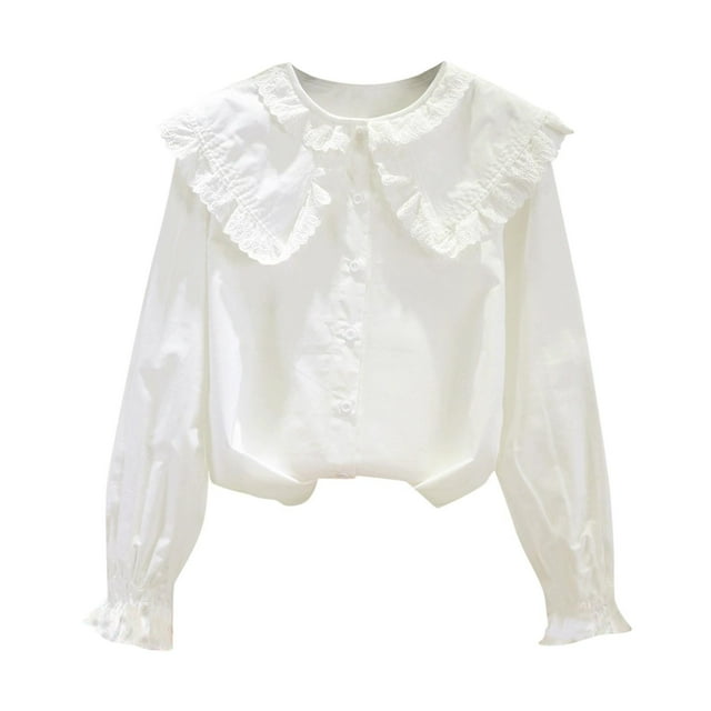 aidice Child Girls Clothes Tops Cotton Comfy Thin Long Sleeve Solid Color Casual Loose Button down Shirts