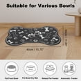 thumbnail image 4 of Unique Bargains Dog Food Mat Super-Absorbent Pet Feeding Mat Dog Mat for Food and Water Bone Shaped Dog Placemat Water Bowl Mat with Non-slip Backing Black, 4 of 7