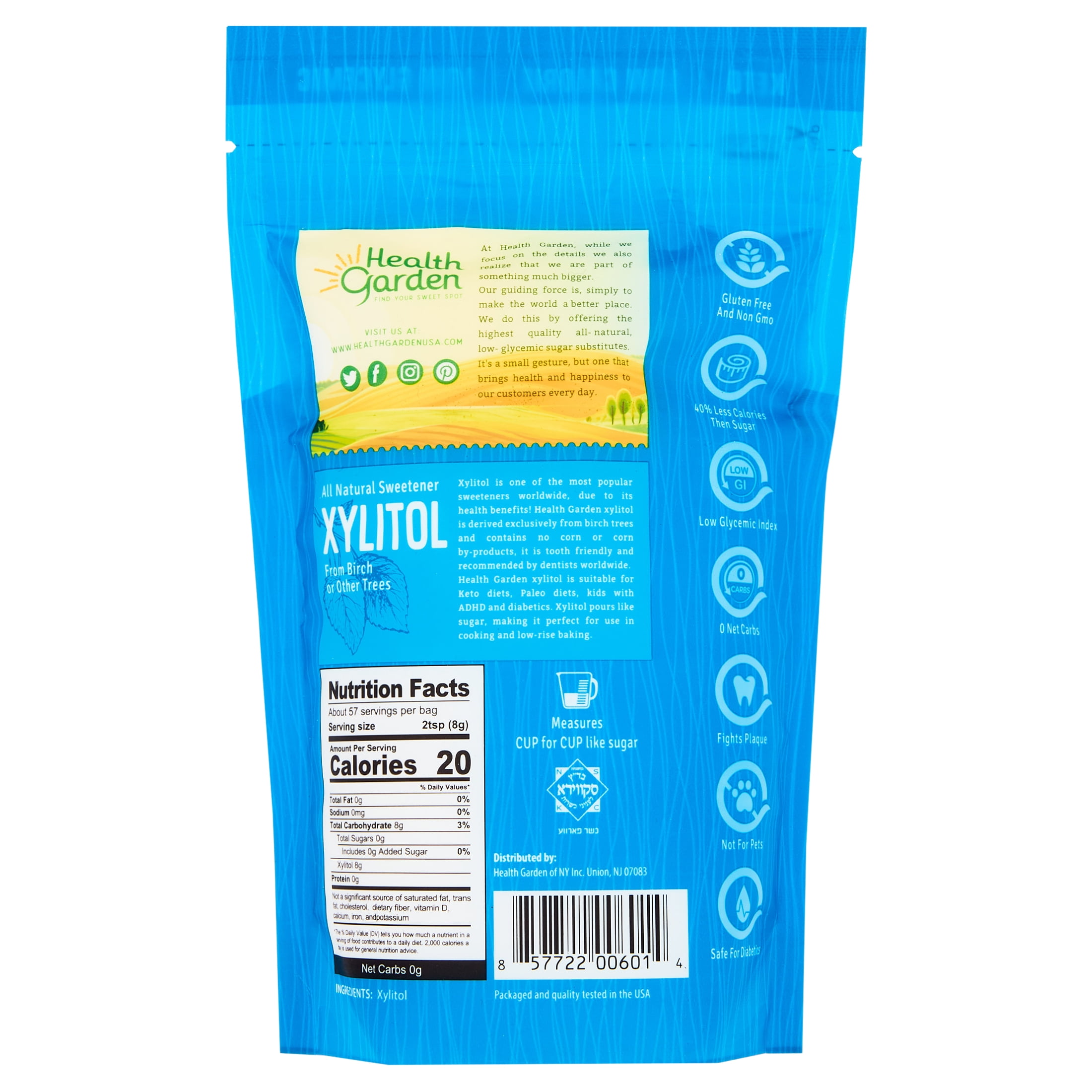 Health Garden Real Birch Xylitol All Natural Sweetener, 1.0 LB