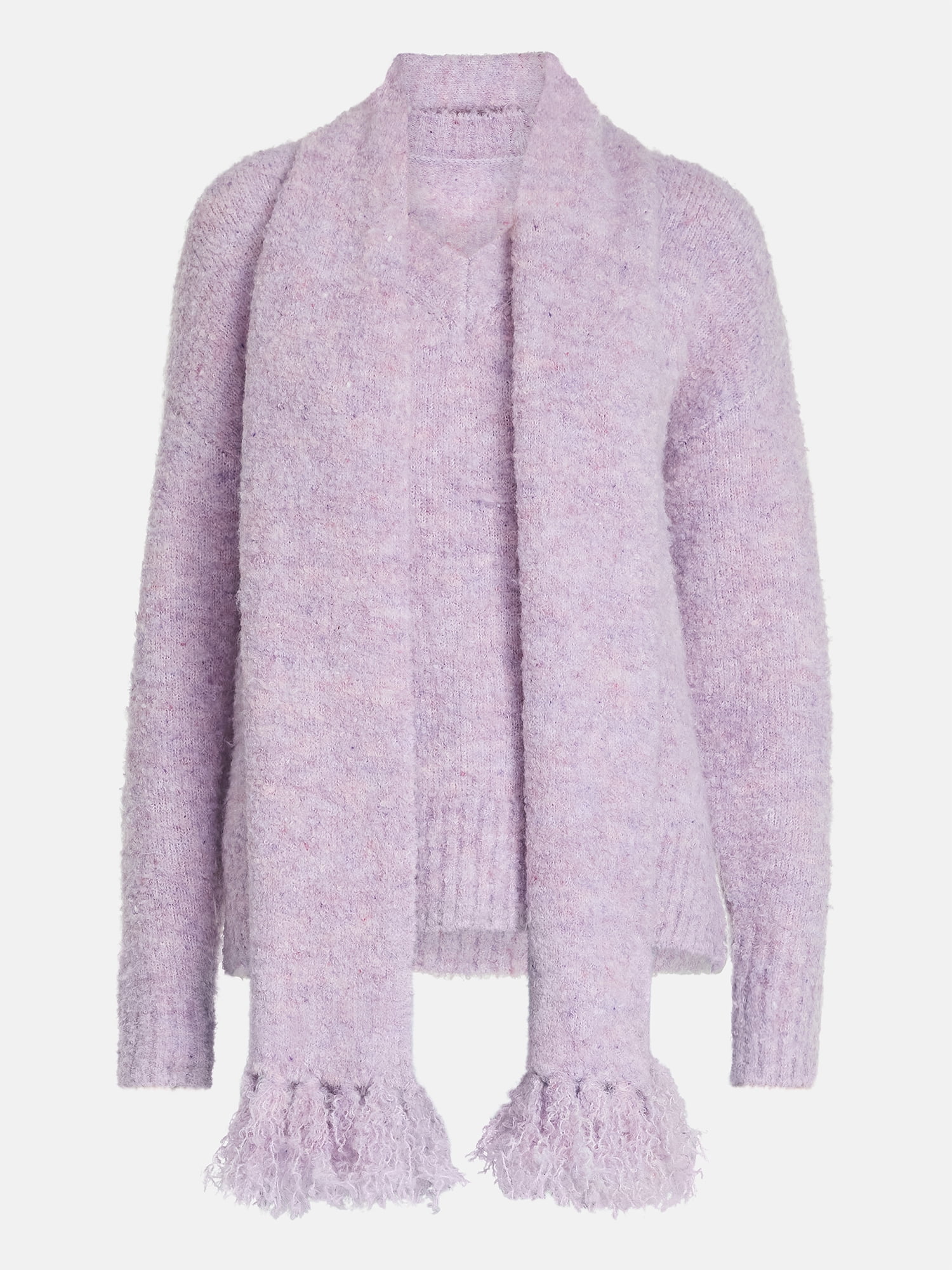 99 Jane Street Women's and Women's Plus Boucle Sweater and Scarf Set, Midweight, 2-Piece, Sizes XS-4X