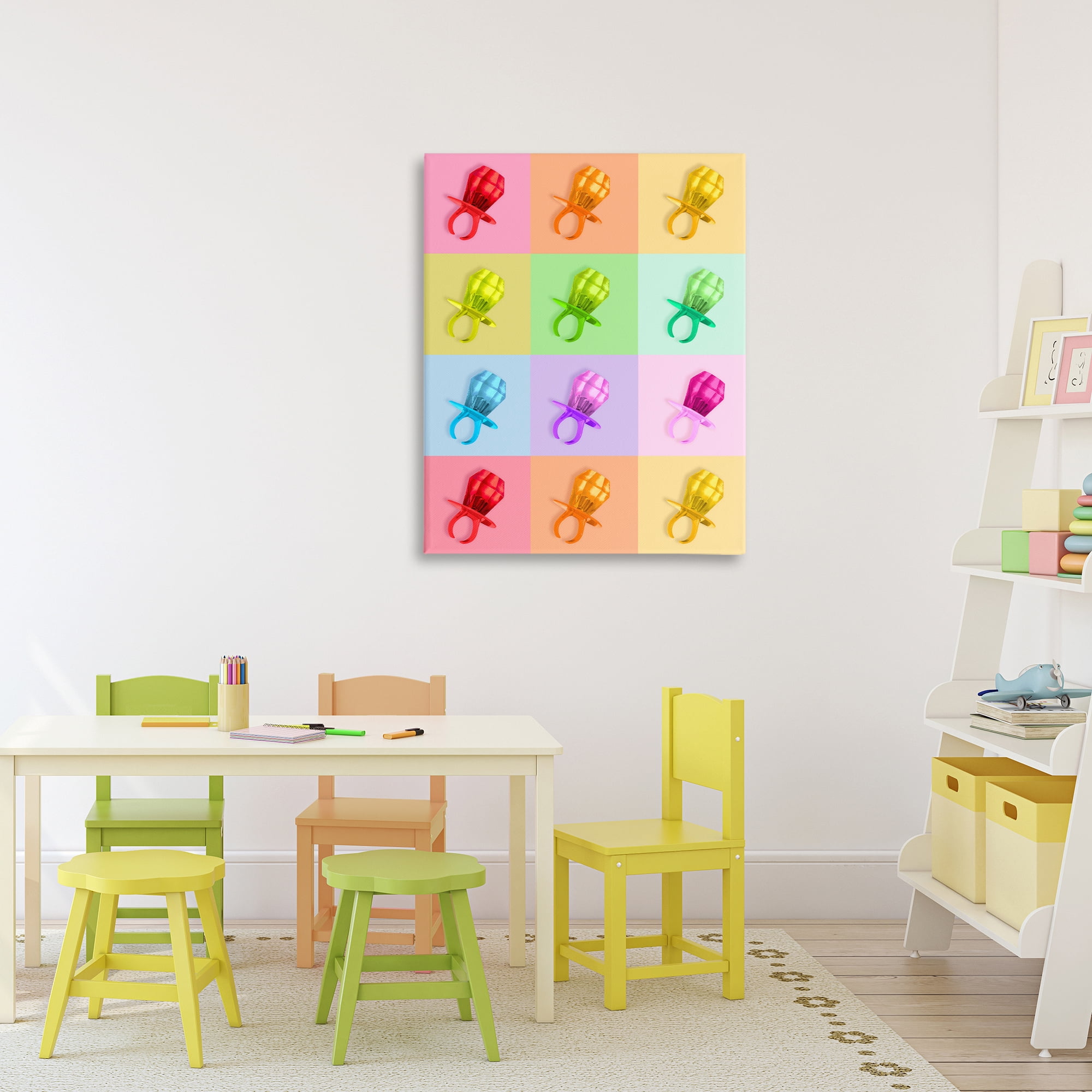 Stupell Industries Candy Gem Pop Grid Canvas Wall Art, design by LISH Creative