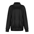 thumbnail image 2 of NMMUED Mockneck Sweatshirt Women Oversized Mock Neck Sweatshirt with Pockets Baggy Sweatshirt Oversized Sweatshirt for Women Womens Pullover Sweatshirts for Women Black XXL, 2 of 6
