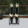 thumbnail image 5 of Flower Display Stand with Buckets, Moving Plant Stands with Wheels, Garden Plant Cart Shelf, Florist Bouquet Shelf, Flower Holder for Home Wedding (3-Tier White Shelves + 12PCS White Buckets), 5 of 29