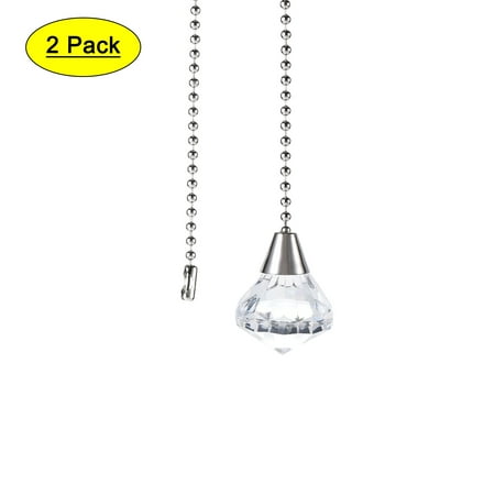 

Uxcell Acrylic Pendant 12 inch Silver Tone Pull Chain for Lighting Fans Clear 2 Pack