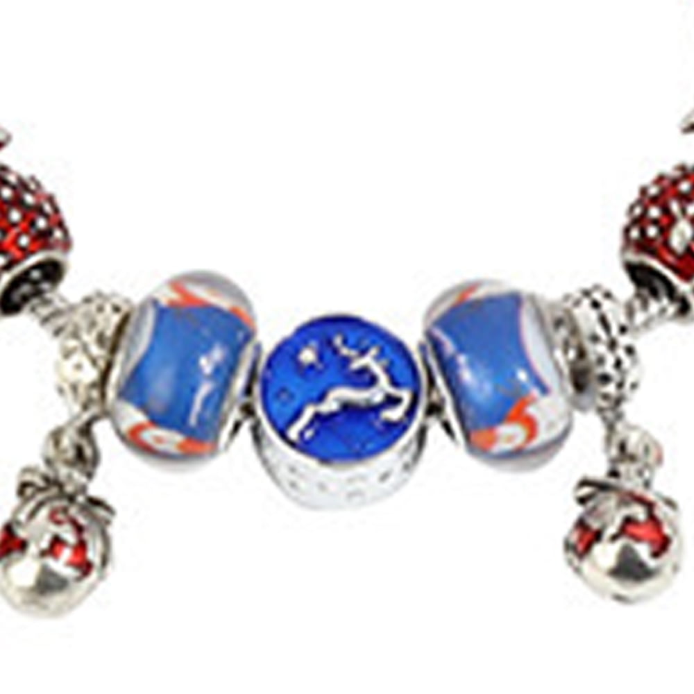 traditional christmas bell beaded stretch charm bracelet – Mama Otter