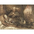 thumbnail image 2 of Ary Scheffer 18x14 Black Ornate Wood Framed Double Matted Museum Art Print Titled - Eberhard Von Wurttenberg Mourning for His Son (1805 - 1858), 2 of 5