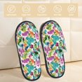 thumbnail image 2 of Balery Watercolor Flowers Pantuflas de Casa de Felpa Silenciosas con Diseño Estampado, Zapatillas Cómodas Antideslizantes de Algodón para Interior-Large, 2 of 8