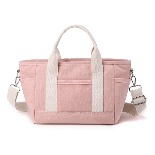 Bolso de hombro de lona para momia, simple, de gran capacidad, para mujer, suave para el trabajo rosa Sywqhk Para Estrenar