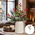 thumbnail image 4 of JeashCHAT 1 Pc Artificial Red Berry Holly Stems, 15.7" Christmas Berry Picks with Holly Leaves for Christmas Tree Branches Fillers Ornaments Home Vase Table Decor, 4 of 8