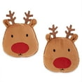 Holiday Time 12inch Reindeer Shaped Decorative Pillow, Brown and Red, 2