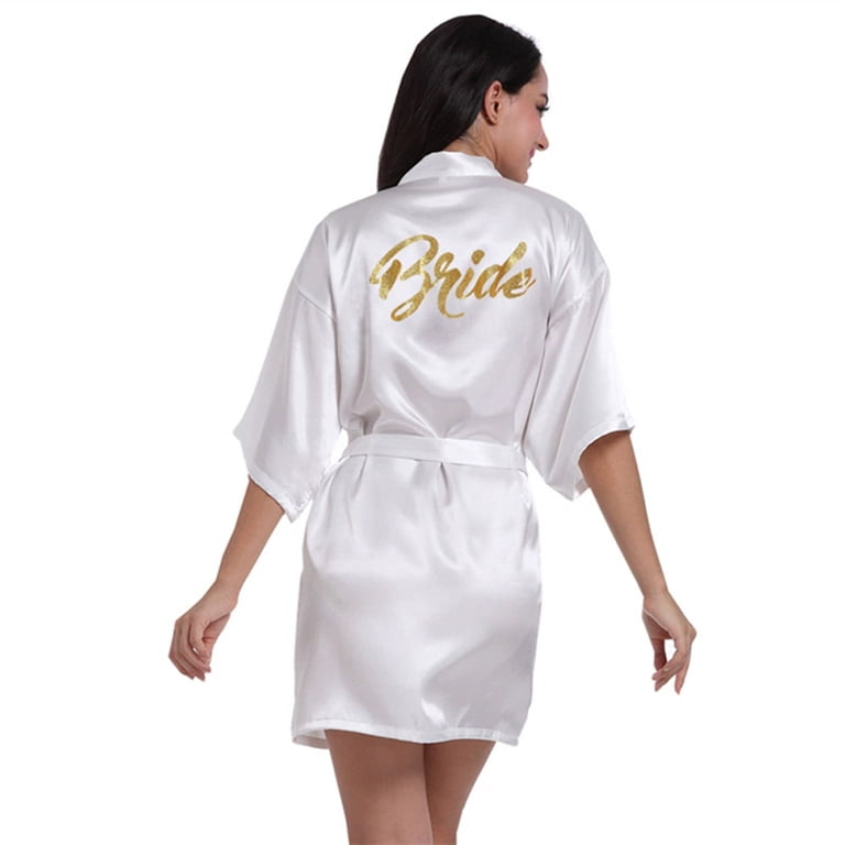 LYMAYTER Womens Fashion Nightshirt Like Bridal Party Sleepwear for Wedding  Robes Hot Stamping Satin Robe S M L XL 2XL - Walmart.com