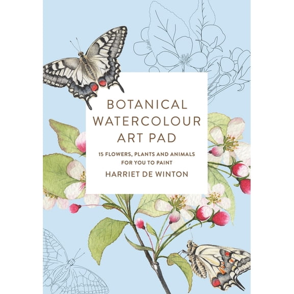 Botanical Watercolour Art Pad: 15 Flowers, Plants and Animals for You to Paint, (Paperback)
