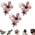 thumbnail image 1 of Pinzas rectas con forma de pico de pato y flores retro, horquilla y pinza recta con forma de pico de pato y flores retro, pinzas para el pelo elegantes con forma de pico de pato, planas y de fijación, 1 of 8