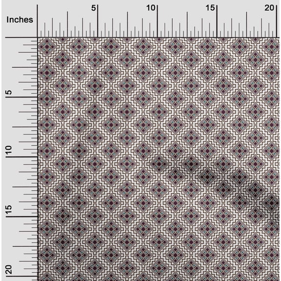 oneOone Georgette Viscose Fabric Ethnic Geometric Flame Stitch Decor Fabric Printed BTY 42 Inch Wide
