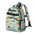 thumbnail image 2 of Multicolor Cat and Flower Green Pattern Cute School Backpack Bag for School with Padded Back and Adjustable Shoulder Straps 15.25"x11.5"x5.25", 2 of 5