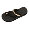 thumbnail image 6 of Dakaela Platform Flat Sandals for Women Rhinestones Yoga Mat Thong Flip Flops Orthopedic Summer Beach Slides Slip on Walking Shoes Size 6-9, 6 of 7