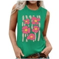 thumbnail image 2 of Womens Tank Top $4.98 Plus Size Sleeveless Floral Print Round Neck Summer Printed Top Green M, 2 of 5