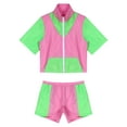thumbnail image 7 of Haitryli Women's 80s Tracksuit Retro Outfits 2 Piece Zipper Front Jacket with Loose Shorts Pink M, 7 of 7