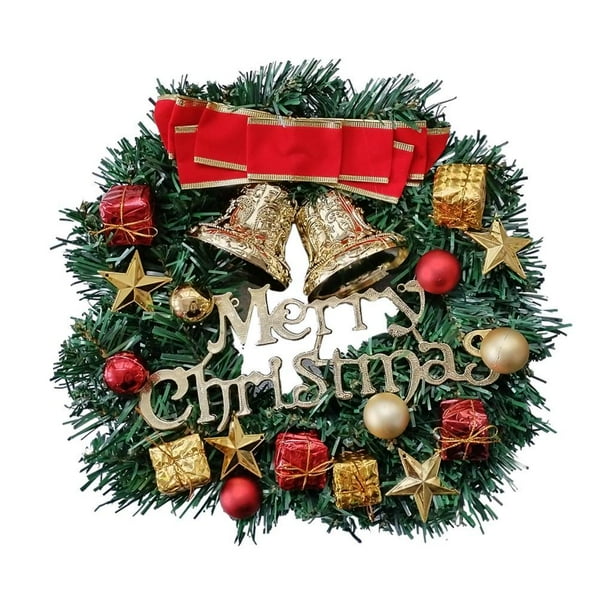 Corona navideña artificial para puerta, decoración del hogar, interior navideño. Estilo C