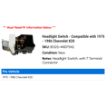 thumbnail image 2 of Headlight Switch - Compatible with 1975 - 1986 Chevy K20 1976 1977 1978 1979 1980 1981 1982 1983 1984 1985, 2 of 2