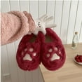 thumbnail image 6 of Xfvqtps Mens and Womens Furry Shoes Fluffy Plush Cute Cat Claws Cover Heel Memory Foam Thick Bottom Soft Sole Comfortable Non-Slip Warm Winter Home Slippers Red, 6 of 8