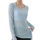 thumbnail image 3 of Camiseta Deportiva de Larga para Mujer, Cuello Redondo, Corte Ajustado, Ideal para Yoga y Otras Actividades Al Aire Libre Azul L, 3 of 8
