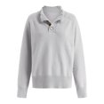 thumbnail image 7 of vigerkar Sweaters Women Polo Collared Knit Long Sleeve Pullover | Soft Lightweight Cozy Feel, Winter Dressy (Grey, XL), 7 of 7