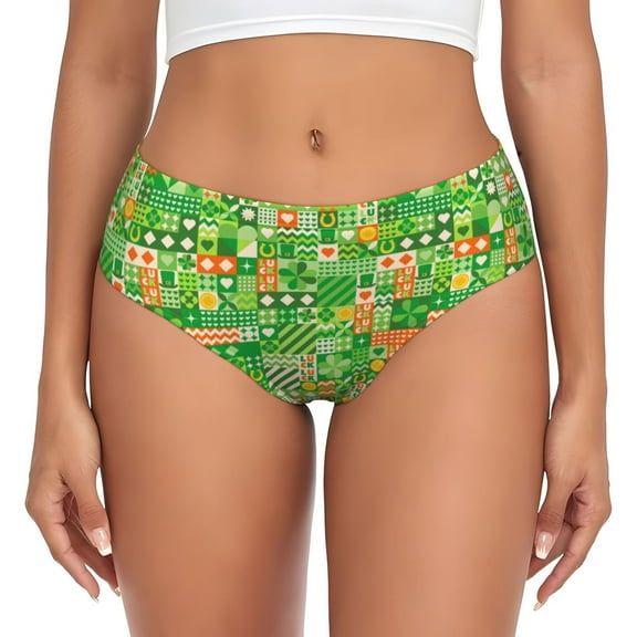 Womens Underwear - St Patrick's Day A No Show Seamless Underwear for Women, Stretch Women's Panties, Hipster Soft Comfort Ladies Panties Bikini Underwear Briefs