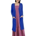 thumbnail image 6 of UAMVSH Womens Open Front Lightweight Cardigans Baggy Long Sleeve Vacation Work Outwear Casual Stretch Long Dusters with Pockets(Free Size,Blue), 6 of 7