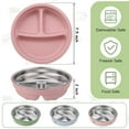 thumbnail image 2 of 2" Depth Stainless Steel Baby Plates With Suction,Stainless Suction Bowl - Detachable Silicone Base, 2-In-1 Split Feeding Dish For Picky Eaters, Dishwasher Safe Weaning Essentials, 2 of 6