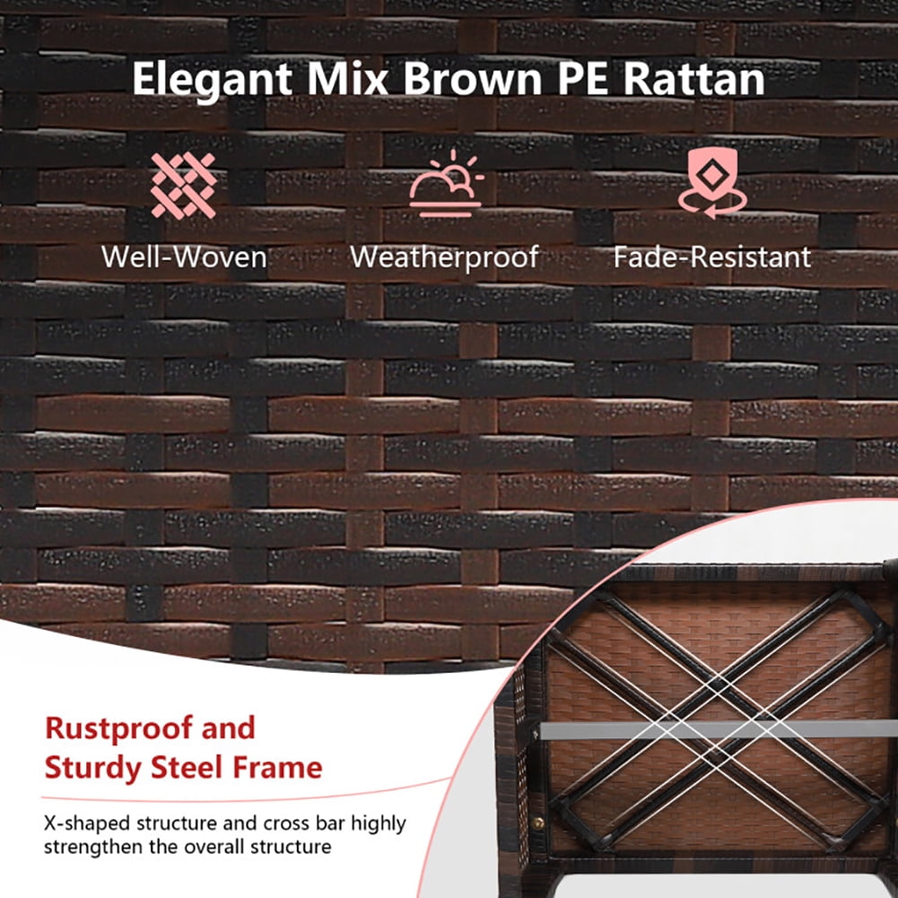 Aimee Lii 2 Pieces Patio Rattan Ottomans with Soft Cushion for Patio and Garden, Outdoor Patio Furniture Set, Red Aimee Lii 2 Pieces Patio Rattan Ottomans with Soft Cushion for Patio and Garden, Outdoor Patio Furniture Set, Red
